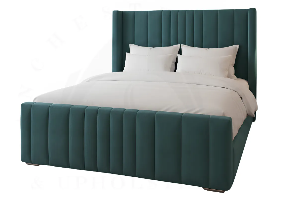 Cloyde Winged Divan Bed – Luxury Upholstered Storage Bed with Wingback Headboard 3