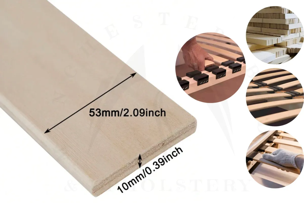 Replacement Bed Slats Wooden Curved Sprung Bed Frame Slats – 53mm Wide Beech/Birch Slats 680mm–915mm (2–12PCS)