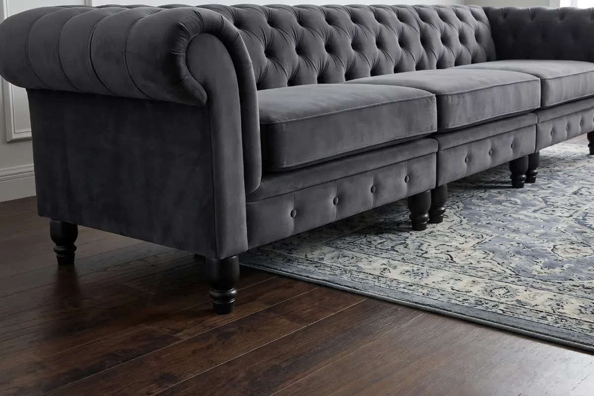 Black Wooden Furniture Legs with M8 Screw Thread – Replacement Sofa, Chair & Ottoman Feet (1–12 Pack)